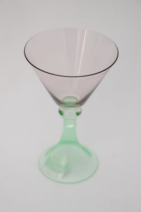 Taça de Vidro Coupe Peru 150ml - Rosa e Verde