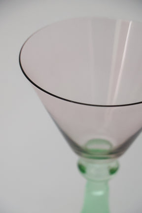 Taça de Vidro Coupe Peru 150ml - Rosa e Verde