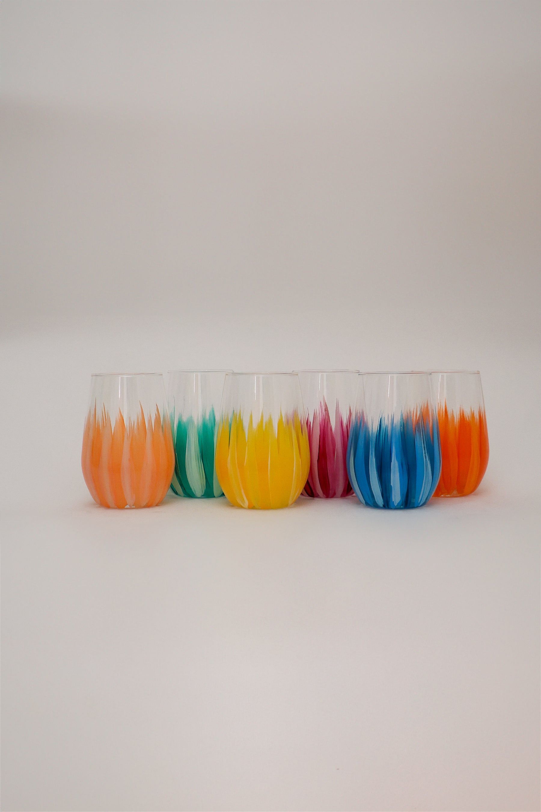 Copos de Cristal Pincelados à Mão