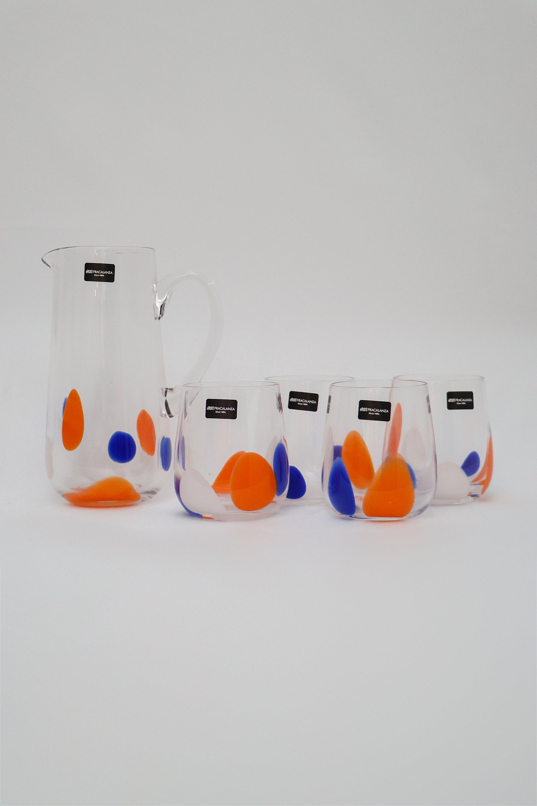 Jarra de vidro Pétala Fracalanza 1,2L- Laranja, Azul, Branca