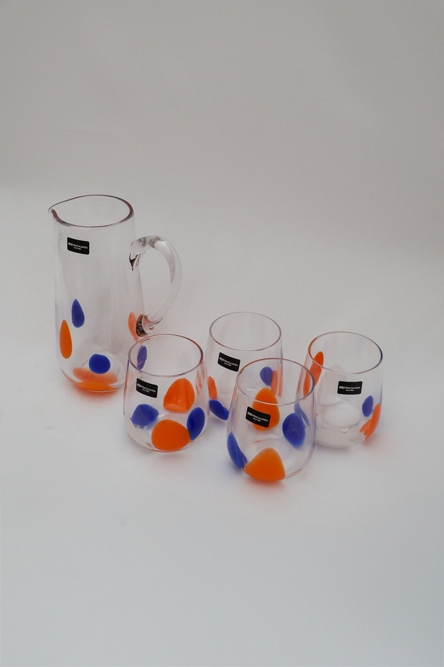 Jarra de vidro Pétala Fracalanza 1,2L- Laranja, Azul, Branca