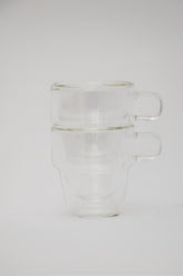 Xícara de Café 90ml Empilháveis Parede Dupla Vidro Borosilicato Wolff