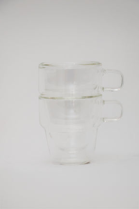 Xícara de Café 90ml Empilháveis Parede Dupla Vidro Borosilicato Wolff