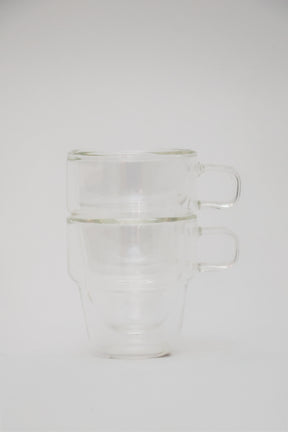 Xícara de Café 90ml Empilháveis Parede Dupla Vidro Borosilicato Wolff