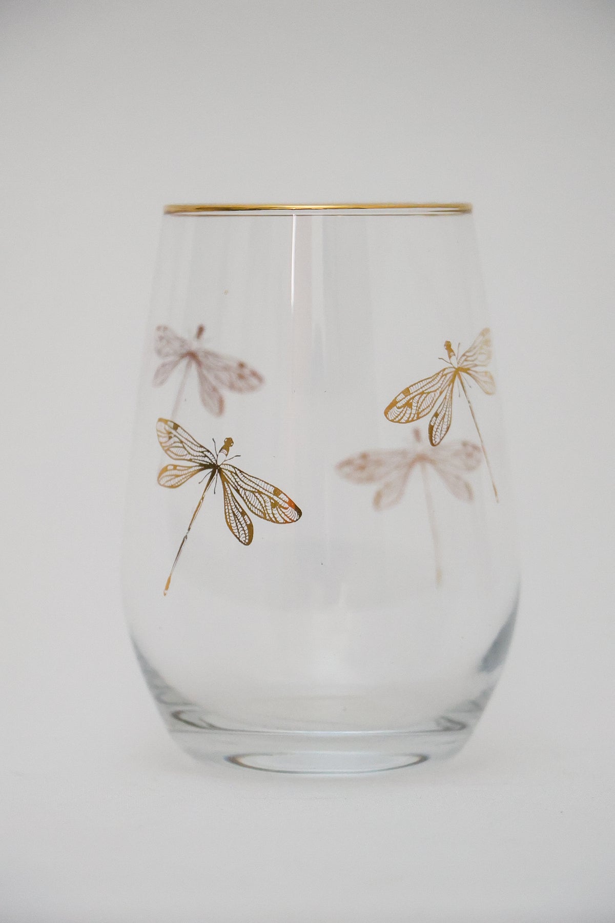 Copo de cristal Libélula ouro