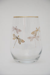 Copo de cristal Libélula ouro