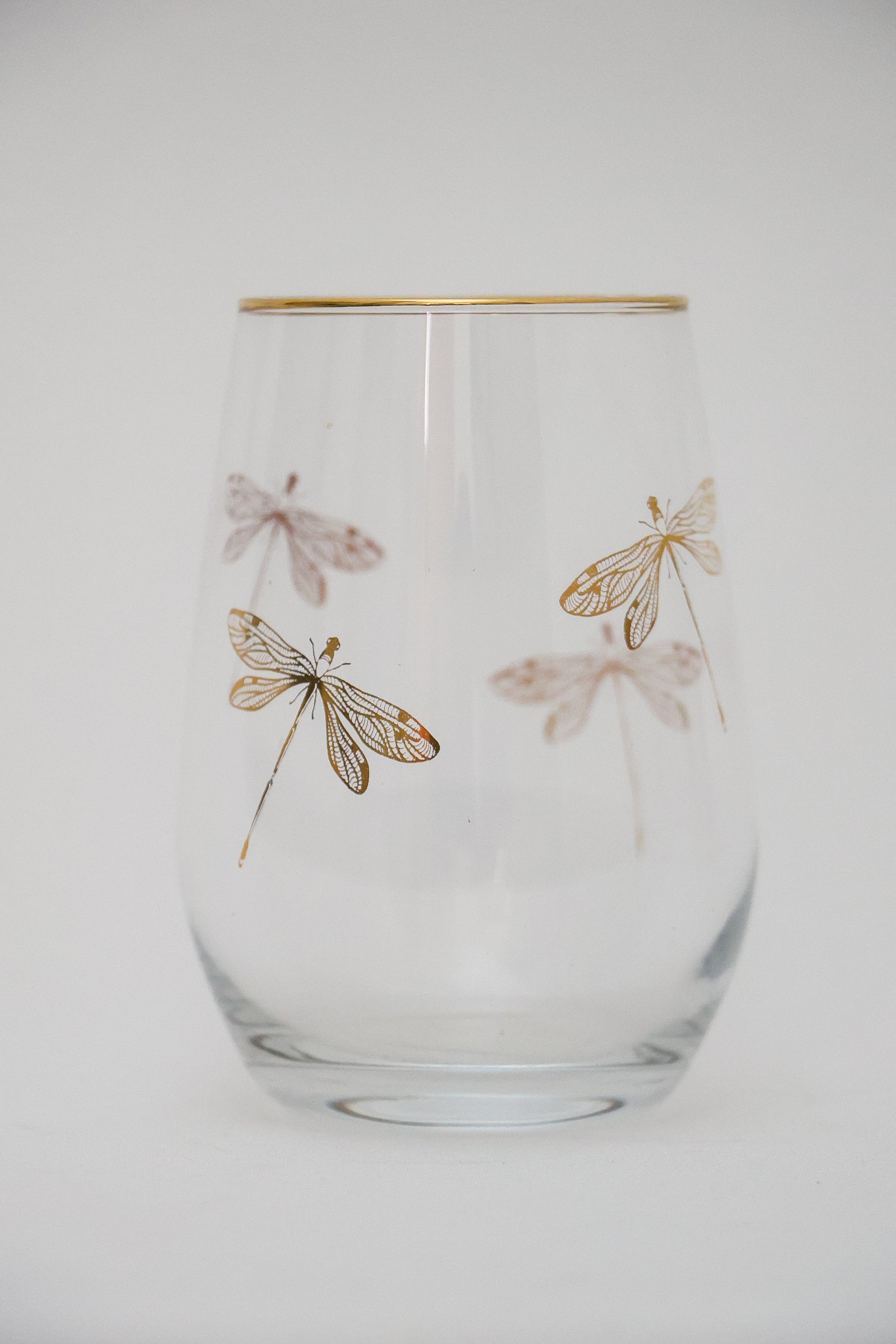 Copo de cristal Libélula ouro