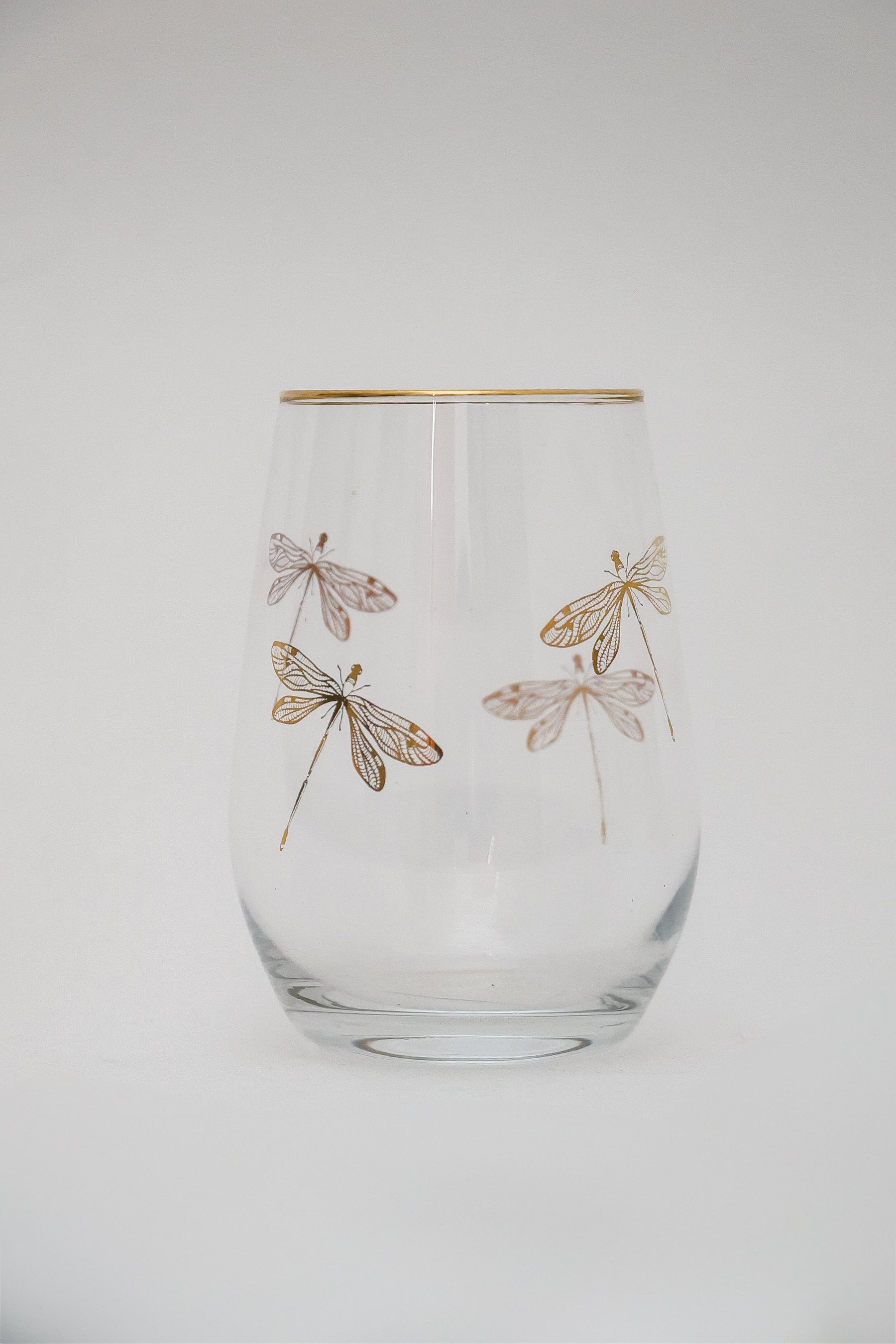 Copo de cristal Libélula ouro