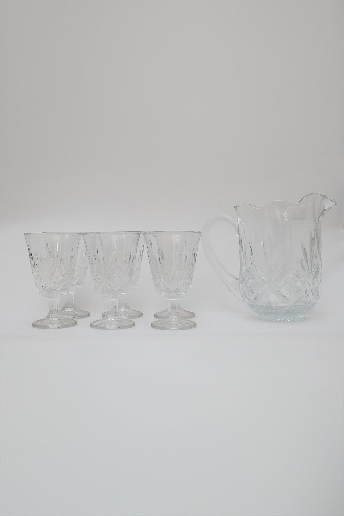 Conjunto Jarra e Taças de Cristal Dublin Lyor