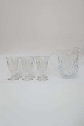 Conjunto Jarra e Taças de Cristal Dublin Lyor