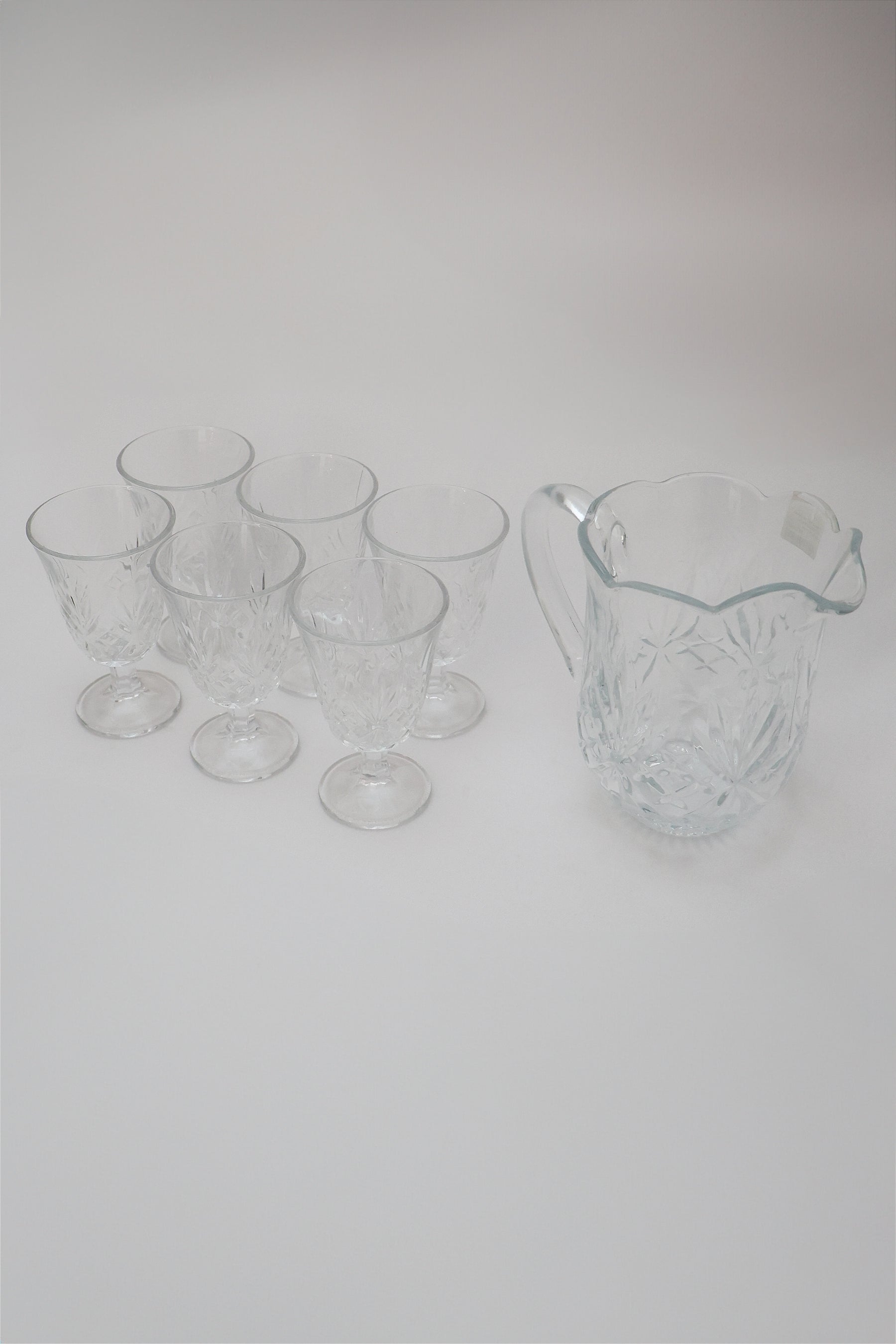 Conjunto Jarra e Taças de Cristal Dublin Lyor