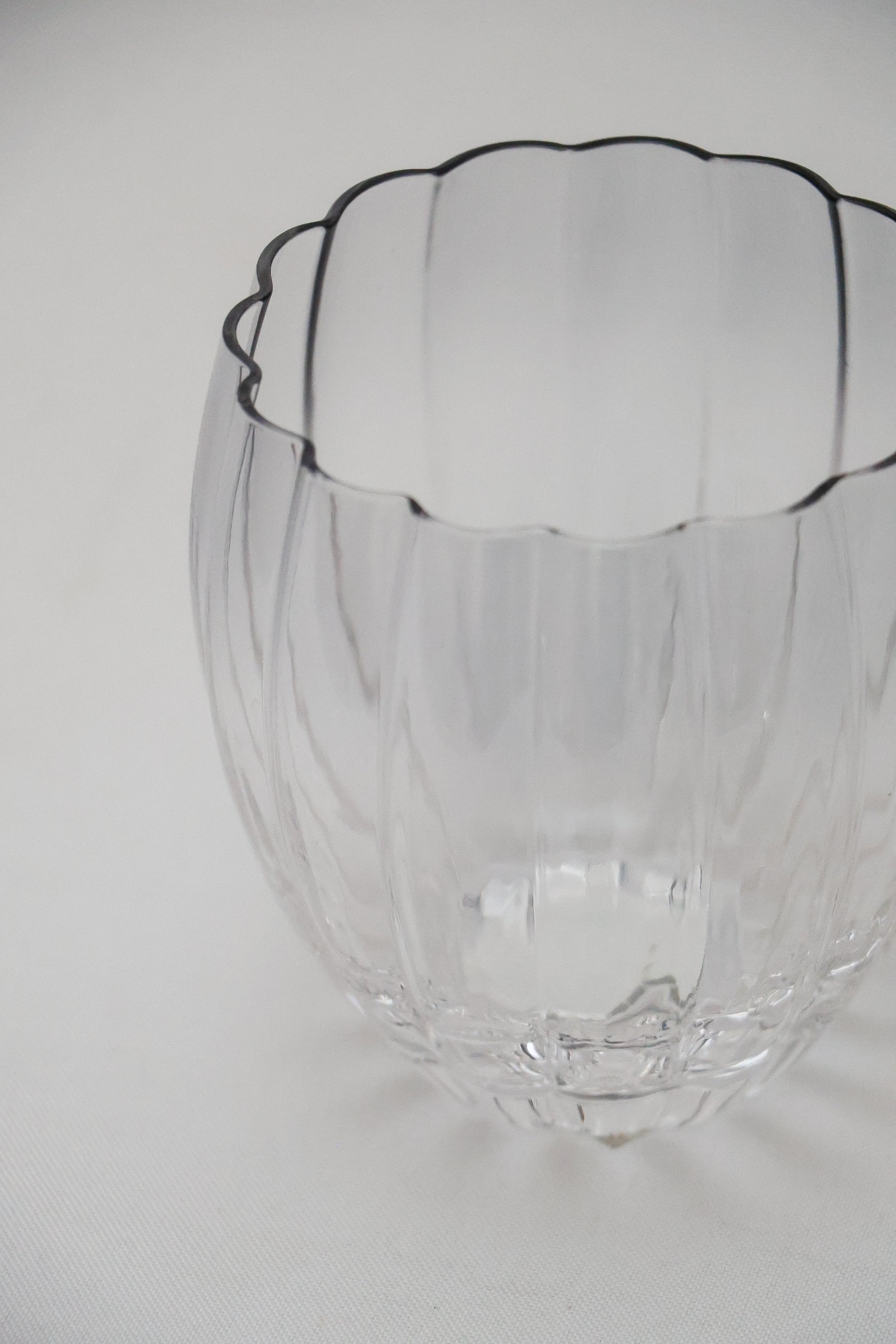 Copo de Vidro Belga Transparente e Cinza 400ml