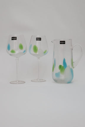 Jarra de vidro Pétala Fracalanza 1,2L - Verde, Azul e Branca