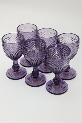 Taça de Vidro Bico de Jaca Roxa