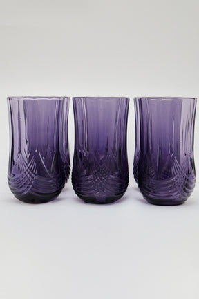 Copo de Vidro Alto Roxo