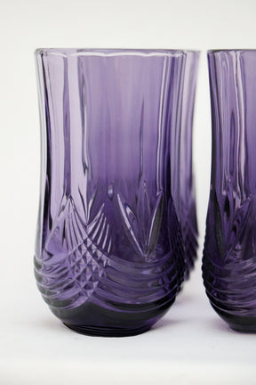 Copo de Vidro Alto Roxo