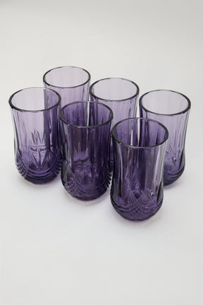 Copo de Vidro Alto Roxo
