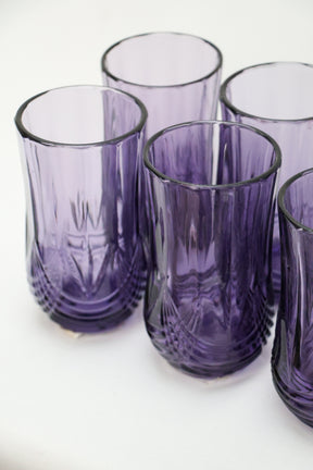 Copo de Vidro Alto Roxo