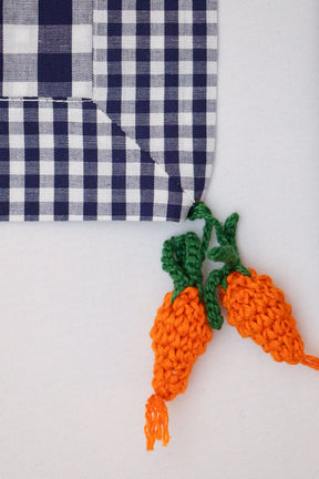 Jogo Americano Xadrez Cenouras Crochê Gardenia