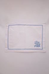 Jogo Americano Algodão Coral Azul