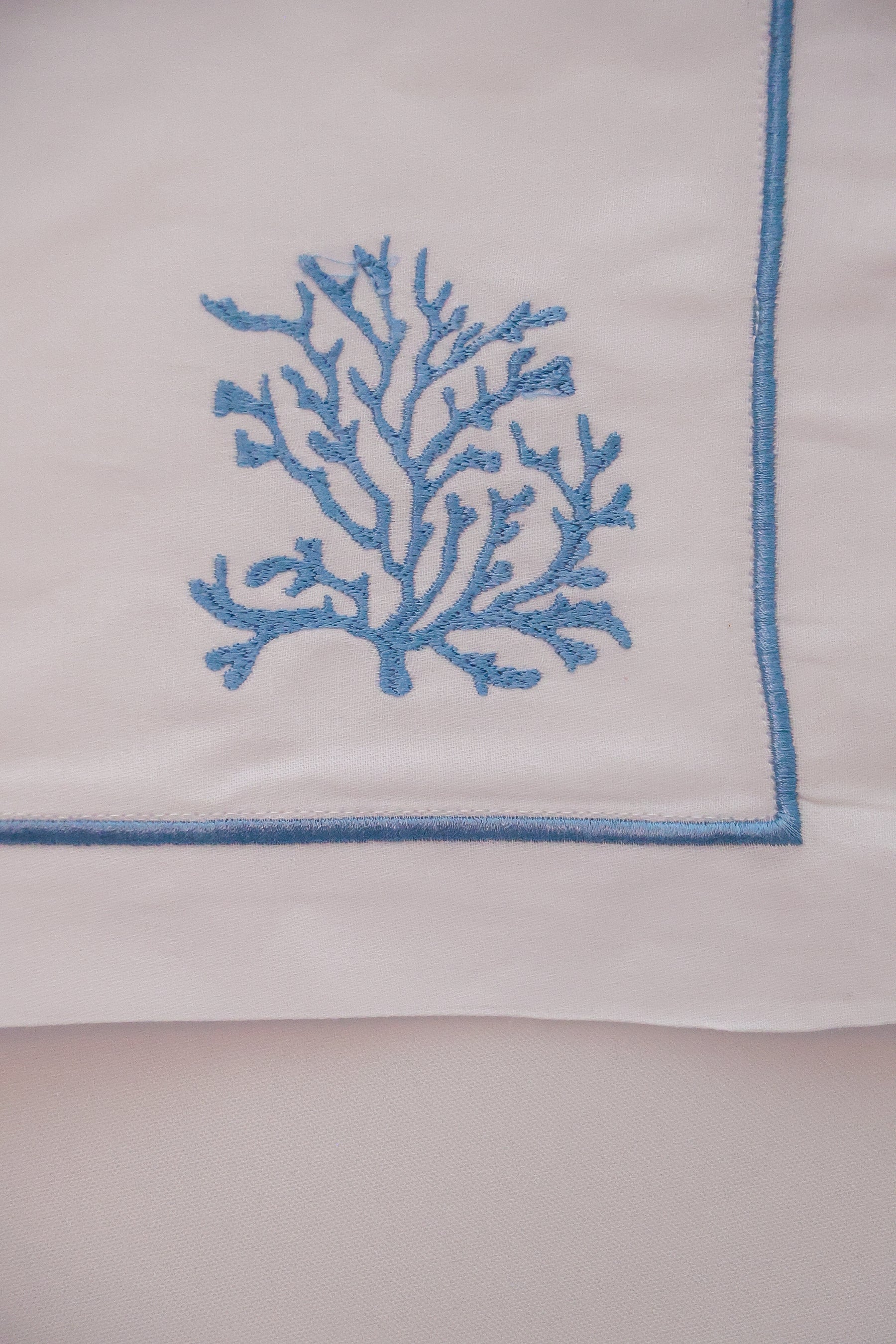 Jogo Americano Algodão Coral Azul