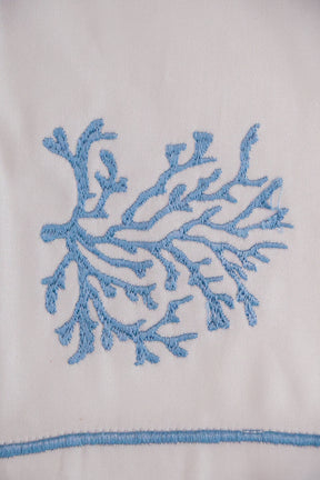 Jogo Americano Algodão Coral Azul