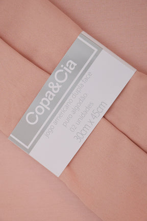 Jogo Americano Dupla Face Rosa Chá Copa&Cia