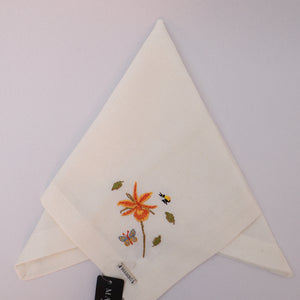 Guardanapo Linhão Off White Bordado Flora, Mameg