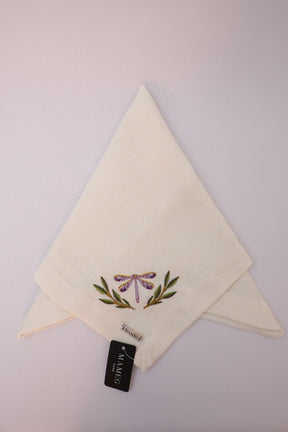 Guardanapo Linhão Off White Bordado Libélula Mameg