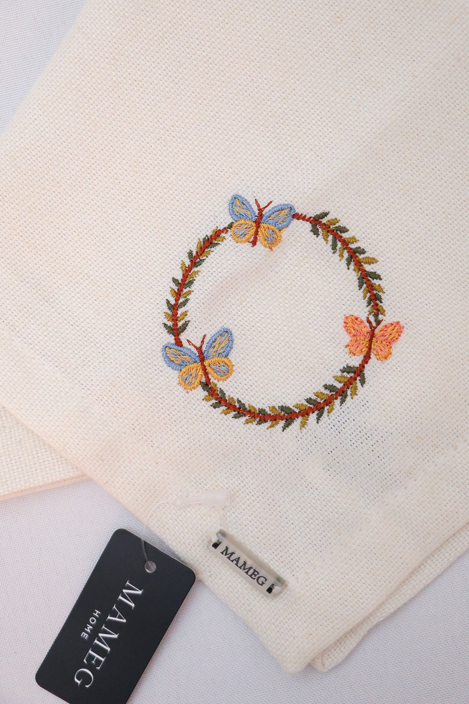 Guardanapo Linhão Off White Bordado Garden Mameg