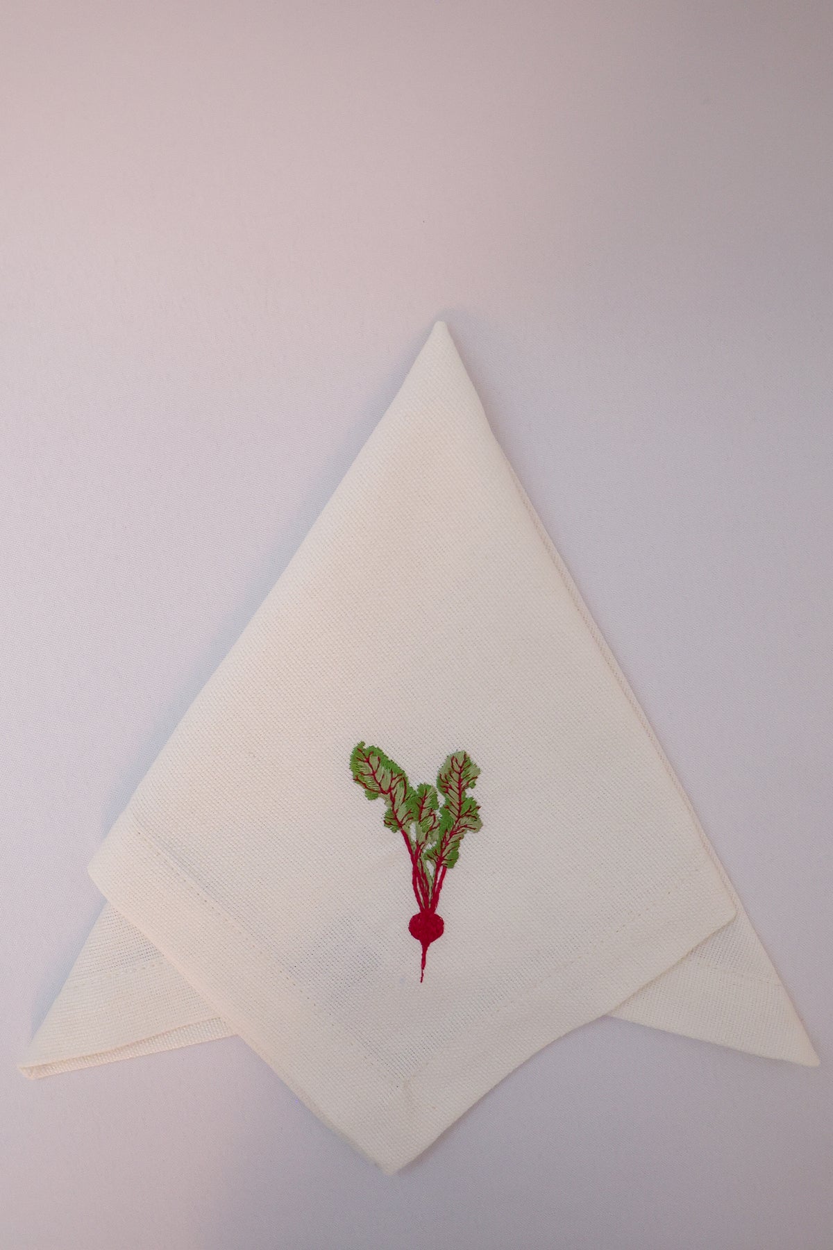 Guardanapo Linhão Off Bordado Vegetais, Gardênia