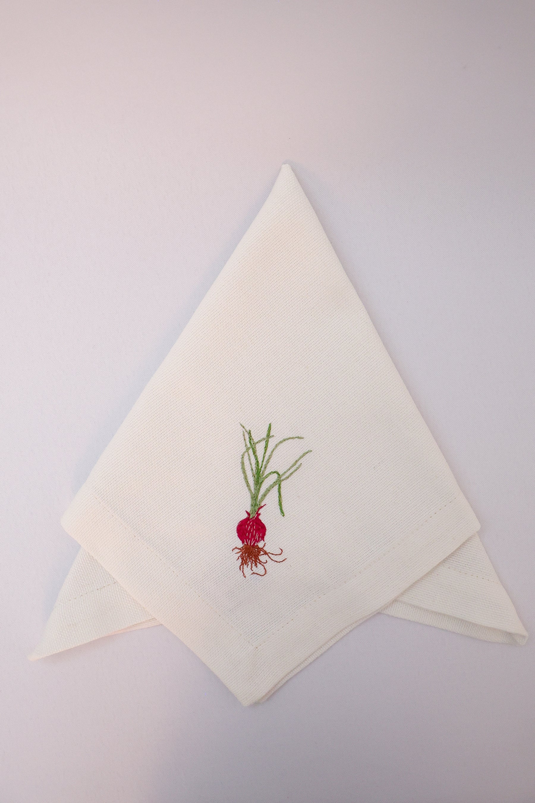 Guardanapo Linhão Off Bordado Vegetais