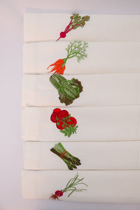 Guardanapo Linhão Off Bordado Vegetais