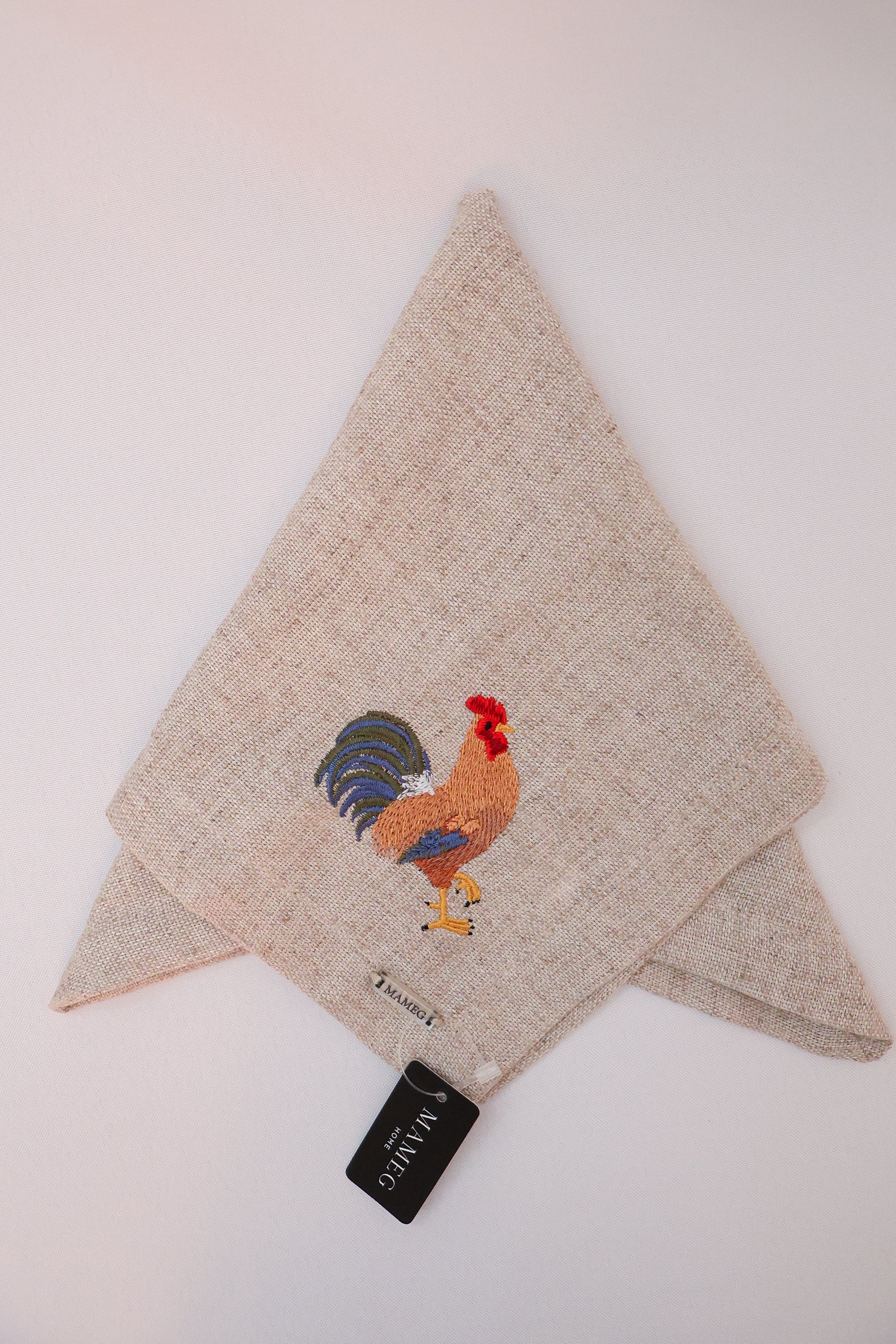 Guardanapo Linhão Cru Bordado Galo Mameg