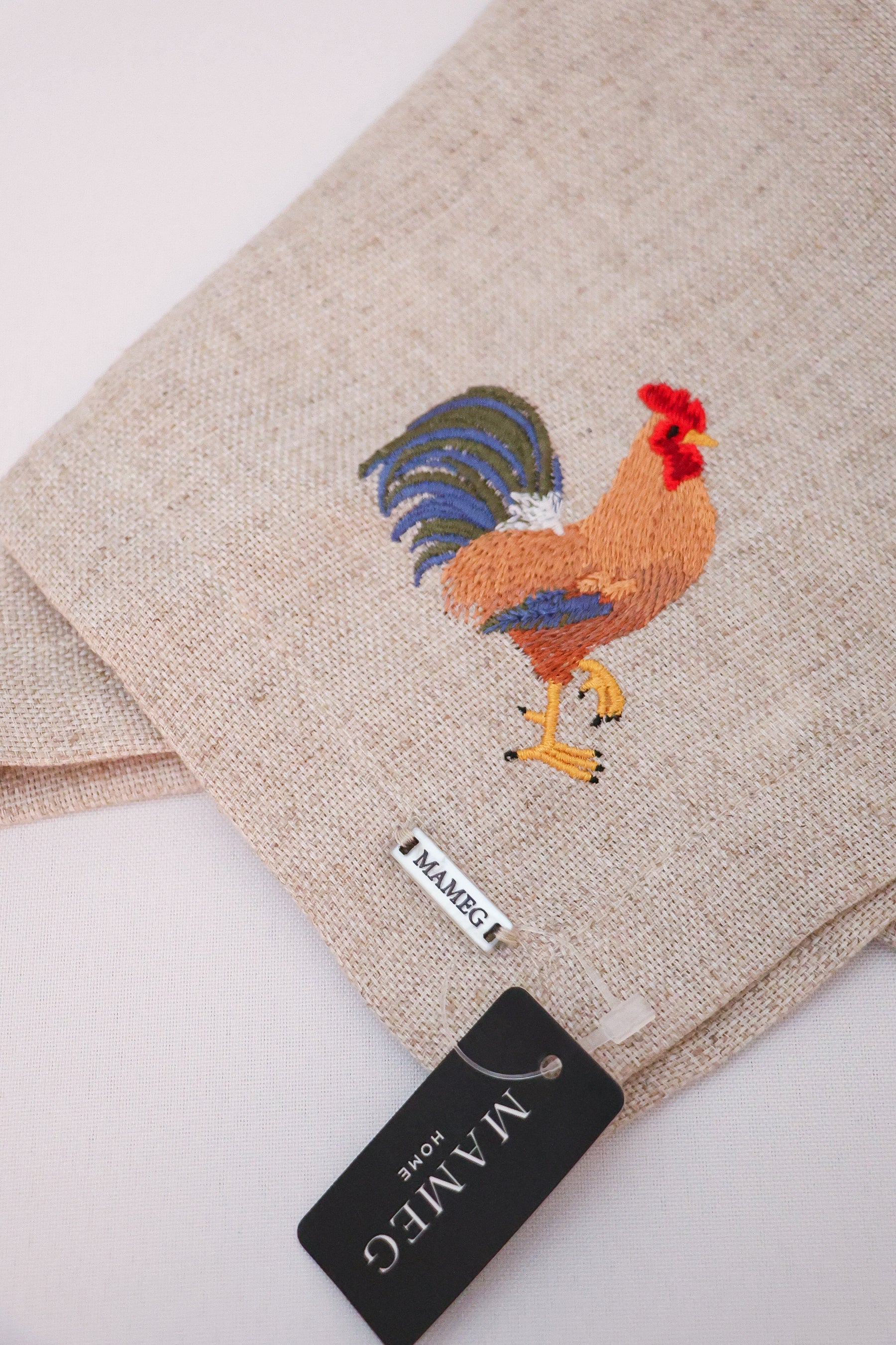 Guardanapo Linhão Cru Bordado Galo Mameg