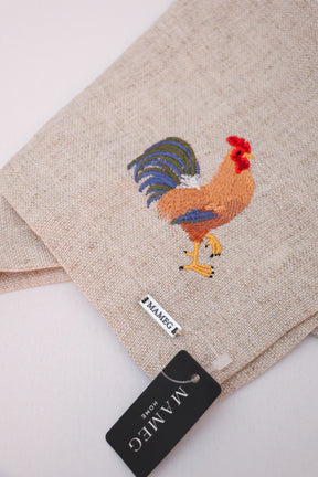 Guardanapo Linhão Cru Bordado Galo Mameg