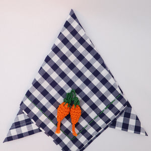 Guardanapo Xadrez Cenouras Crochê Gardênia