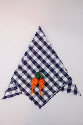 Guardanapo Xadrez Cenouras Crochê Gardenia