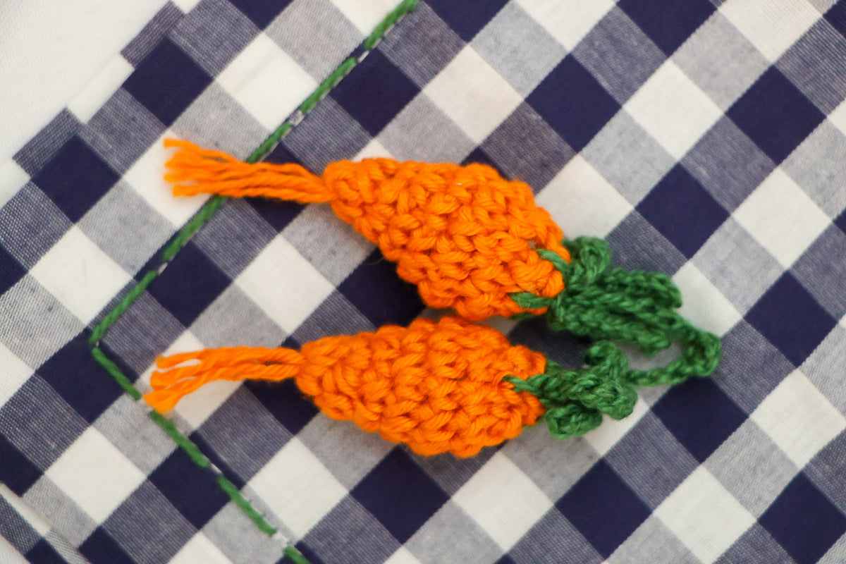 Guardanapo Xadrez Cenouras Crochê Gardenia