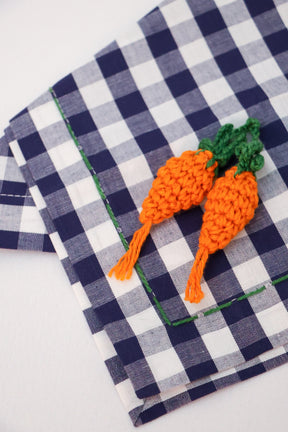 Guardanapo Xadrez Cenouras Crochê Gardenia