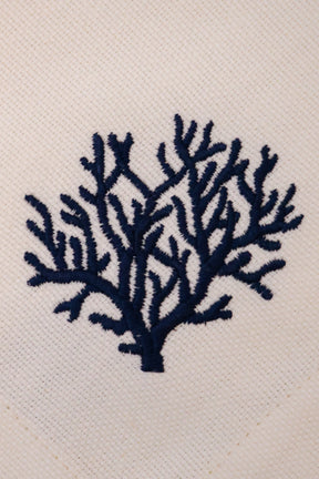 Guardanapo Linhão Off Bordado Coral Gardênia