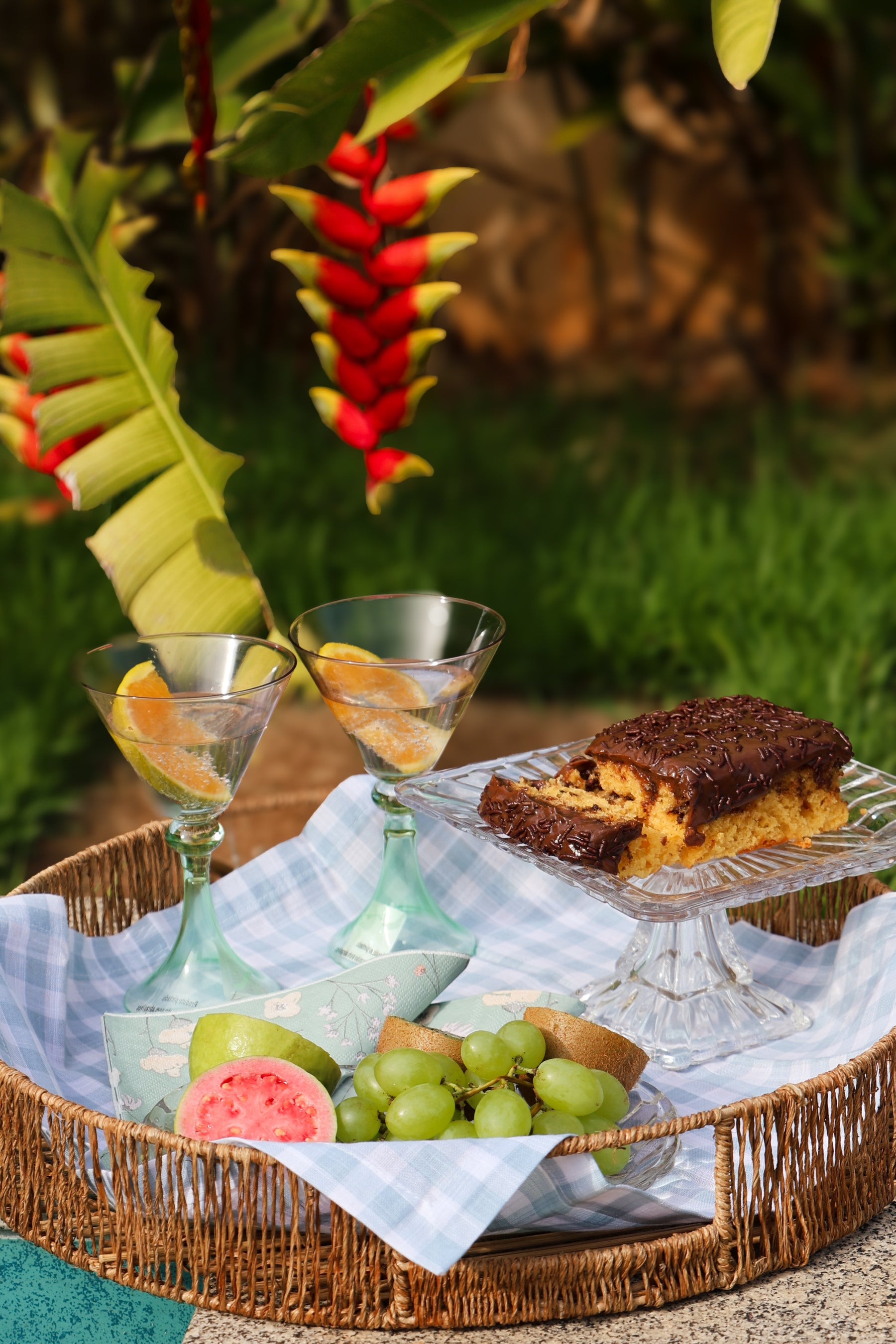 Taça de Vidro Coupe Peru 150ml - Rosa e Verde