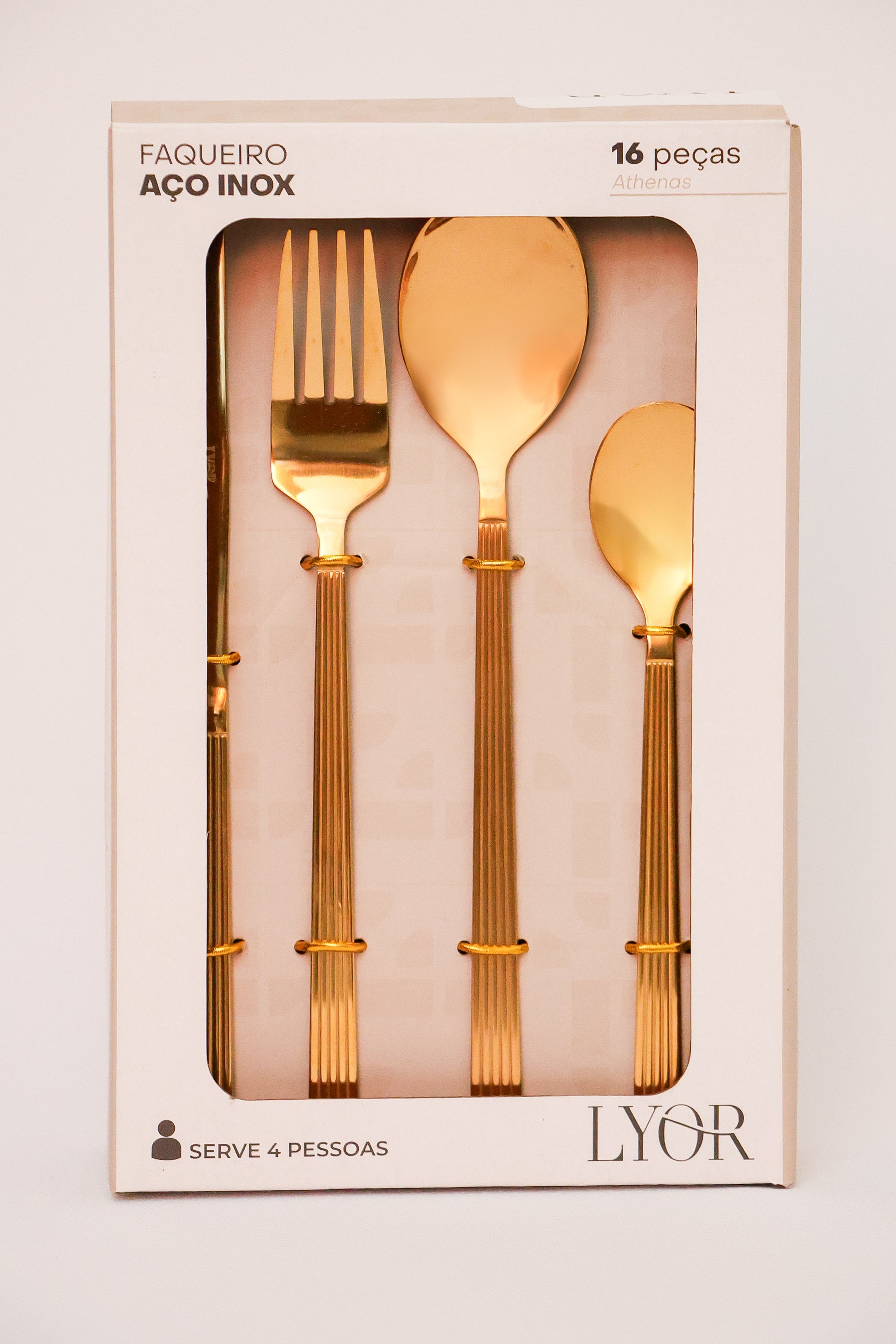 Faqueiro 16 peças Aço Inox Athenas Lyor