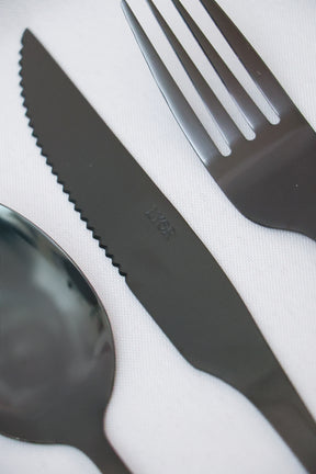 Faqueiro 24 peças Aço Inox Positano Preto Lyor