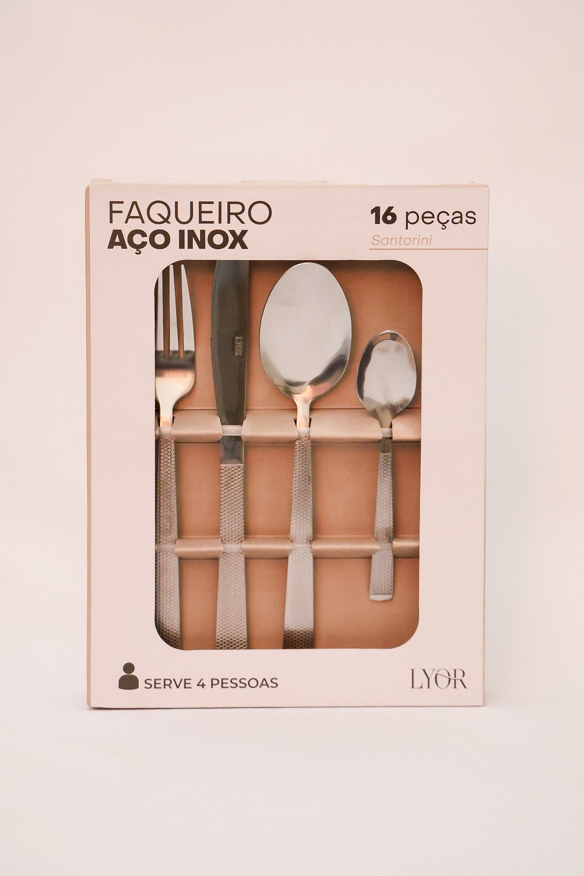 Faqueiro 16 peças Aço Inox Santorini Lyor