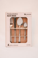 Faqueiro 16 peças Aço Inox Santorini Lyor