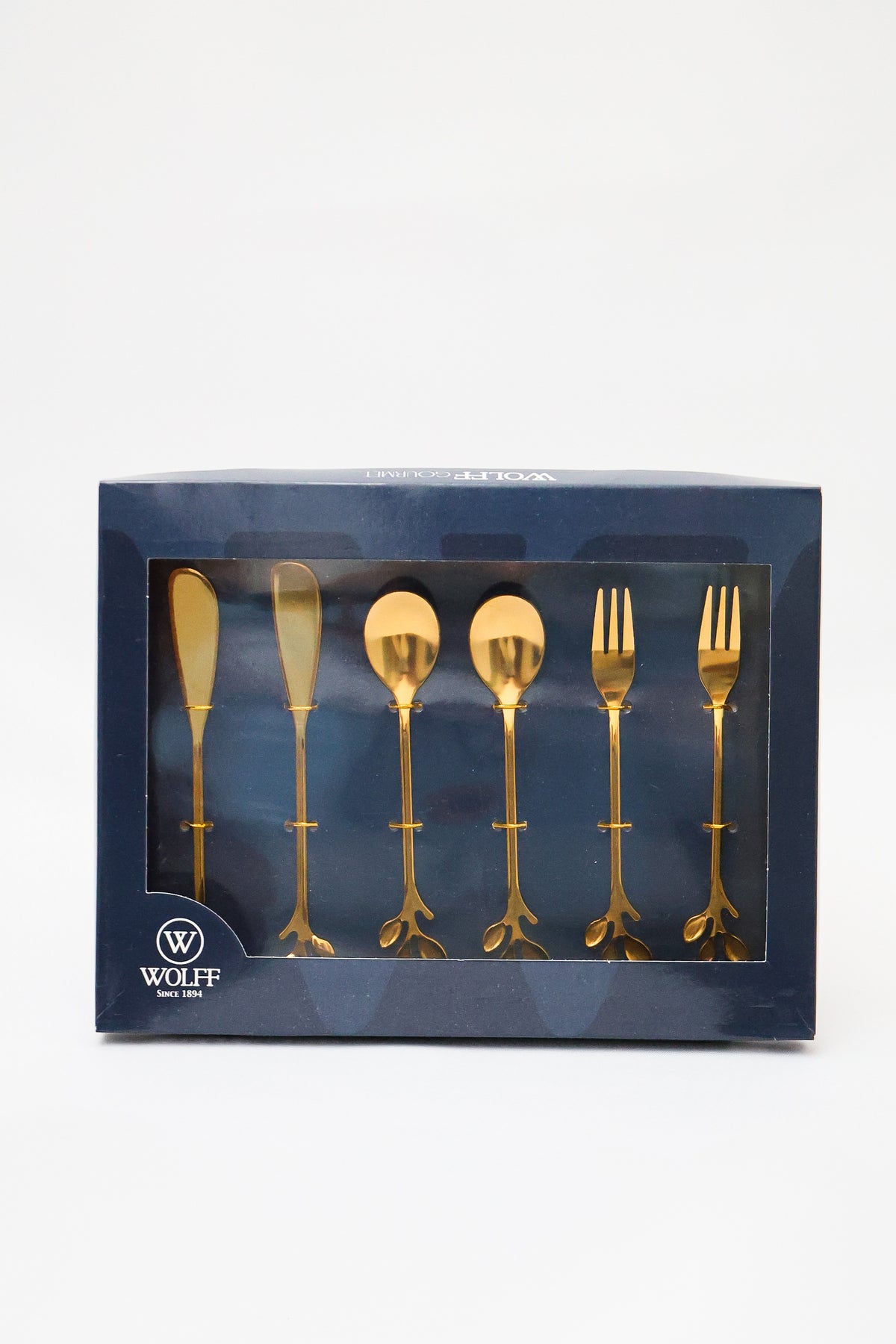 Talheres Aço Inox Leaves Dourado Wolff