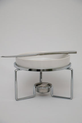 Rechaud p/ Queijo Brie Cerâmica c/ Faca de Aço Inox