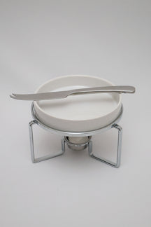 Rechaud p/ Queijo Brie Cerâmica c/ Faca de Aço Inox