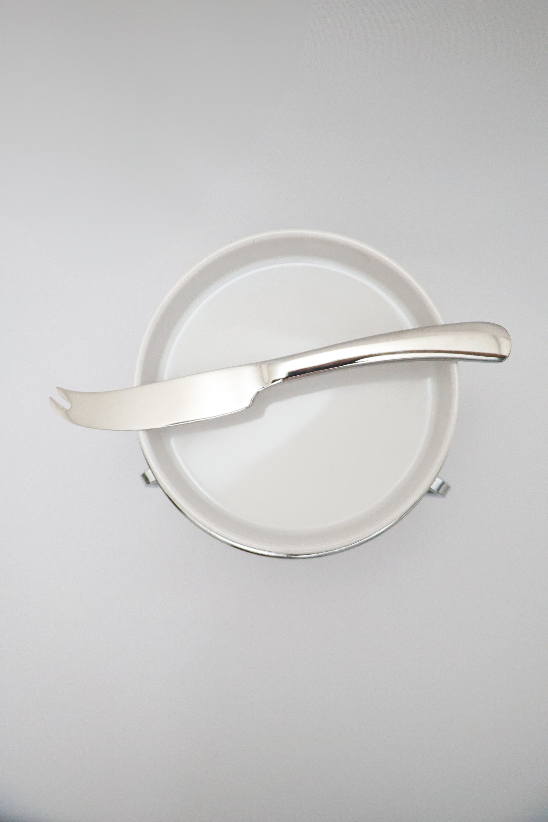 Rechaud p/ Queijo Brie Cerâmica c/ Faca de Aço Inox